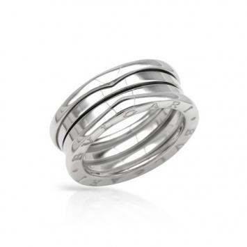 Pre Owned Bvlgari B.Zero1 3-Band Ring In 18KT White Gold Size 56