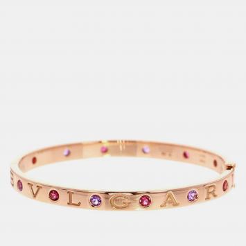 Bvlgari 18K Rose Gold Amethysts and Tourmalines Bracelet 6