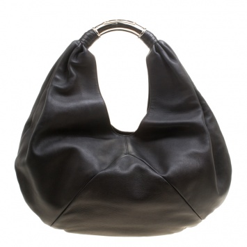 Pre Owned Bvlgari Black Leather Hobo