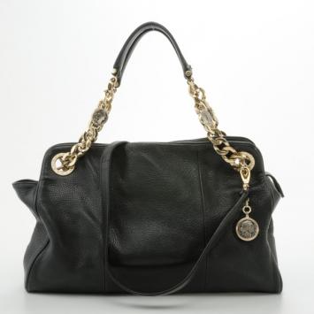 Pre Owned Bvlgari Bonton Black Chain Link Hobo
