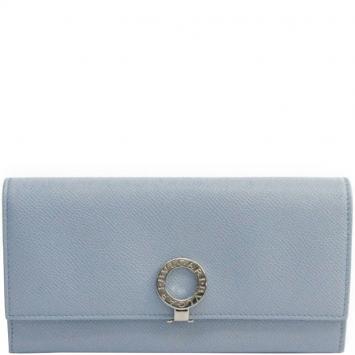 Pre Owned Bvlgari Light Blue Leather Bvlgari Bvlgari Long Wallet