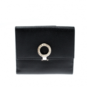 Pre Owned Bvlgari Black Leather Bifold Wallet