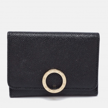 Pre Owned Bvlgari Black Leather Bvlgari Bvlgari Business Card Case