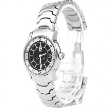 Pre Owned Bvlgari Black Stainless Steel Solotempo Women's Wristwatch 29MM