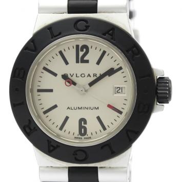 Pre Owned Bvlgari Silver Diagono Aluminum Rubber AL29A Women's Wristwatch 29MM