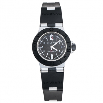 Pre Owned Bvlgari Carbon Fiber Two-Tone Aluminium Rubber Diagono AL28TA Women's Wristwatch 28 mm