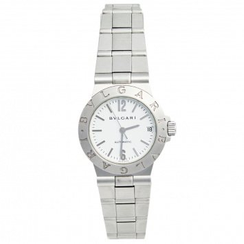 Pre Owned Bvlgari White 18K White Gold Diagono Automatic Women's Wristwatch 29 mm