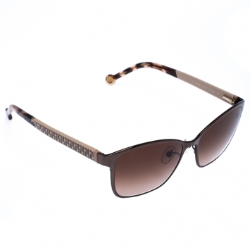 Pre Owned Carolina Herrera Brown/Beige Gradient SHE067 Square Sunglasses 