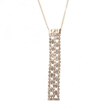 Pre Owned Carolina Herrera Gold-Tone Crystal Pendant Necklace