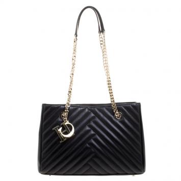 مملوكة مسبقًا Carolina Herrera Black Quilted Leather Tote