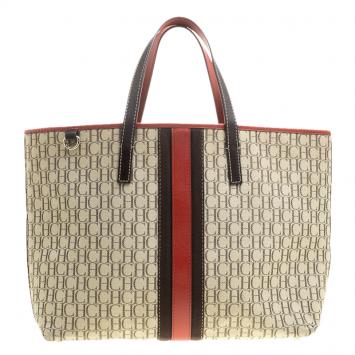 Pre Owned Carolina Herrera Multicolor Monogram Canvas Tote