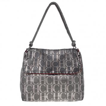 Pre Owned Carolina Herrera Perforated Flap Shoulder Bag