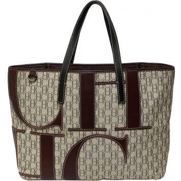 Pre Owned Carolina Herrera Tricolor Monogram Canvas and Leather Tote