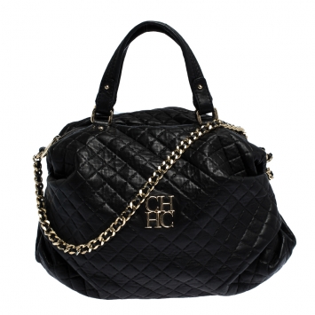 مملوكة مسبقًا Carolina Herrera Black Quilted Leather Satchel