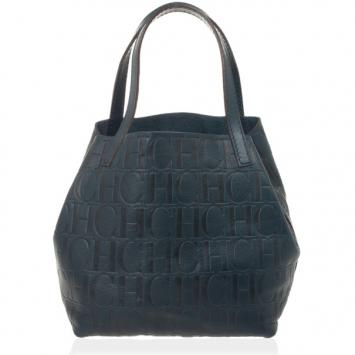 Pre Owned Carolina Herrera Blue Mini Matryoshka Tote