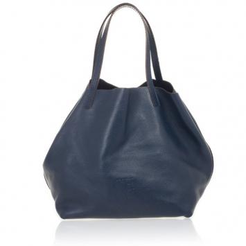 Pre Owned Carolina Herrera Blue Leather Matryoshka Tote