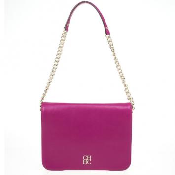 Pre Owned Carolina Herrera Fuchsia Flap Bag