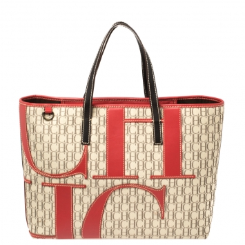 Pre Owned Carolina Herrera Multicolor Monogram Canvas and Leather Tote