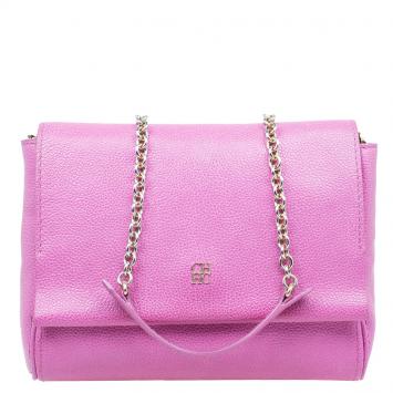 Pre Owned Carolina Herrera Pink Leather Minueto Shoulder Flap Bag