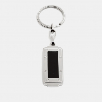 Pre Owned Cartier Santos de Cartier Lacquer Stainless Steel Key Chain