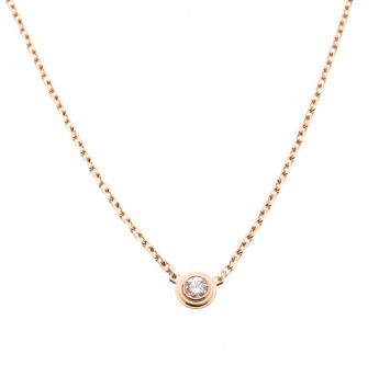 Pre Owned Cartier Diamants Légers De Cartier Diamond & 18k Rose Gold Necklace 