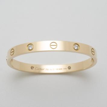 Pre Owned Cartier 18k Yellow Gold & Diamond Love Bracelet