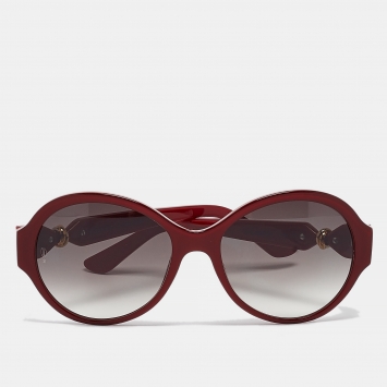 Pre Owned Cartier Red/Black Gradient Trinity De Cartier Frame Round Sunglasses