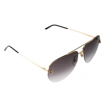 Pre Owned Cartier Gold/Black Gradient Panthere De Cartier Aviator Sunglasses