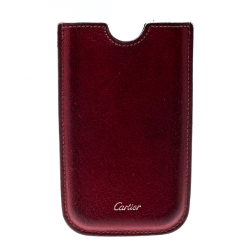 Pre Owned Cartier Red Leather iPhone Case
