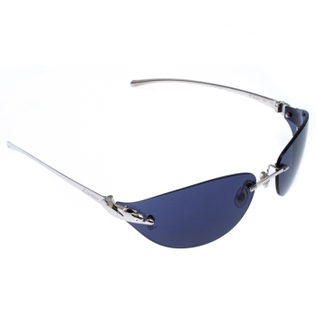 Pre Owned Cartier Blue Panthère de Cartier Rimless Oval Sunglasses
