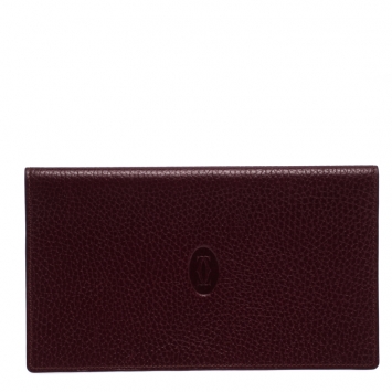 Pre Owned Cartier Burgundy Leather Must de Cartier Cheque Holder