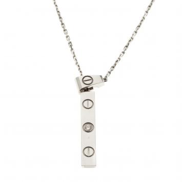 Pre Owned Cartier Love Diamond 18k White Gold Adjustable Lariat Necklace