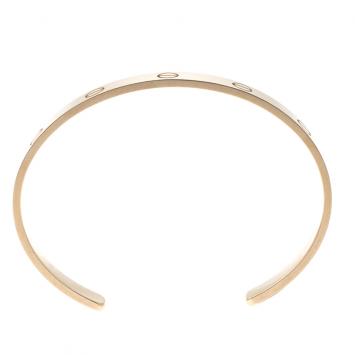 Pre Owned Cartier Love 18k Rose Gold Open Cuff Bracelet 19cm