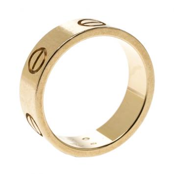 Pre Owned Cartier Love 18k Rose Gold Band Ring Size 51