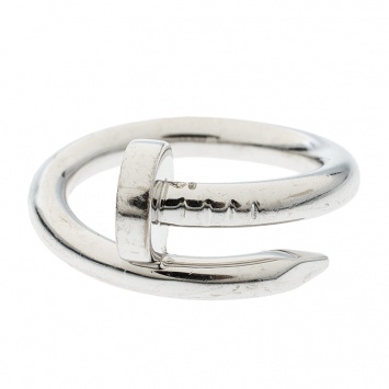 Pre Owned Cartier Juste Un Clou 18k White Gold Ring Size 51