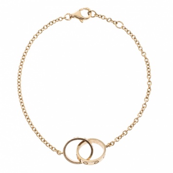 Pre Owned Cartier Love 2 Hoops 18k Rose Gold Bracelet