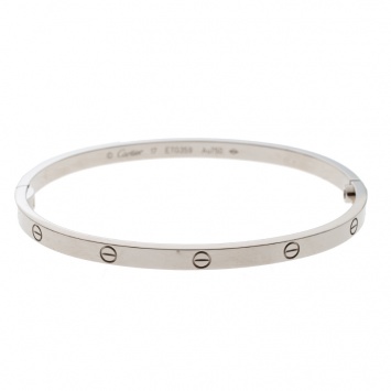 Pre Owned Cartier Love 18k White Gold SM Bracelet 17cm