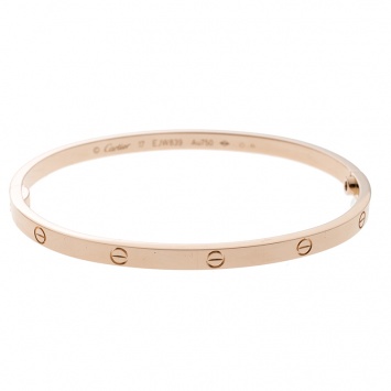 Pre Owned Cartier Love 18k Rose Gold SM Bracelet 17cm