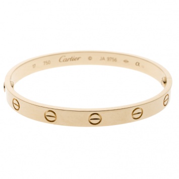 Pre Owned Cartier Love 18k Yellow Gold Bracelet 17cm
