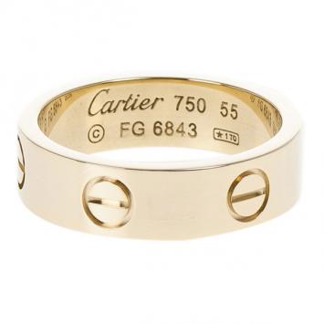 Pre Owned Cartier 18K Yellow Gold Love Ring Size 55