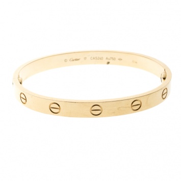 Pre Owned Cartier Love 18k Yellow Gold Bracelet 17CM