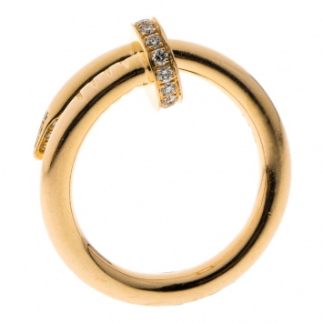 Pre Owned Cartier Juste Un Clou Diamond & 18k Rose Gold Ring 51