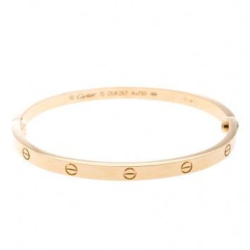 Pre Owned Cartier Love 18k Rose Gold SM Bracelet 15