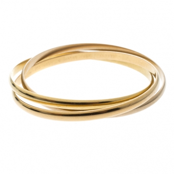Pre Owned Cartier Trinity De Cartier 18k Three Tone Gold Rolling Bangle Bracelet