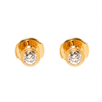 Pre Owned Cartier Diamants Legers Pink Gold And Diamonds XS Earrings