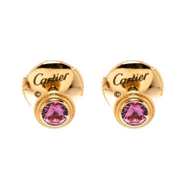Pre Owned Cartier Saphirs Legers Pink Gold And Pink Sapphires Earrings