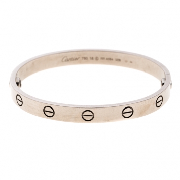 Pre Owned Cartier Love 18k White Gold Bracelet 16