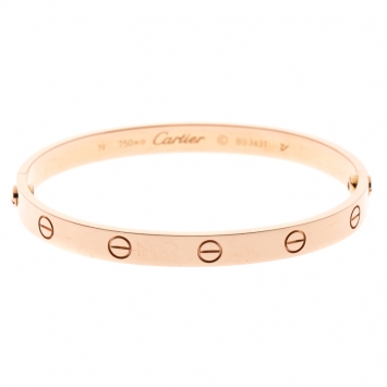 Pre Owned Cartier Love 18k Rose Gold Bracelet 19