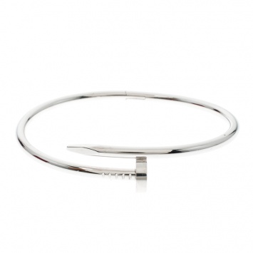 Pre Owned Cartier Juste Un Clou White Gold Bracelet 19CM