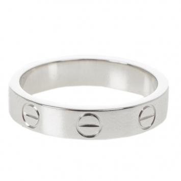 Pre Owned Cartier Love 18k White Gold Wedding Band Ring Size 49
